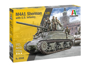 6568 Italeri 1/35 Танк M4A1 SHERMAN с пехотой на танке