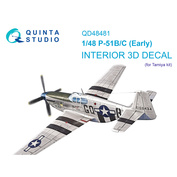 QD48481 Quinta Studio 1/48 3D Декаль интерьера кабины P-51B/C (ранний) (Tamiya)