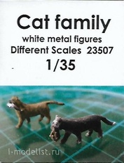 23508 Different Scales 1/35 Семья котов (белый металл)