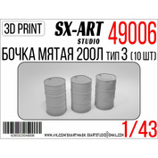 49006 SX-Art 1/43 Crumpled barrels 200L type 3 (10 pcs)