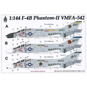 UR14416 Sunrise 1/144 Decals for F-4B Phantom-II VMFA-542, without those. inscriptions