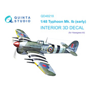 QD48218 Quinta Studio 1/48 3D Decal Cabin Interior Hawker Typhoon Mk.1b early (Hasegawa)