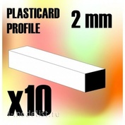 9193 Green Stuff World Plastic Square rods, 2 mm / ABS Plasticard-Profile SQUARED ROD 2 mm