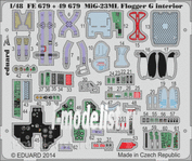 49679 1/48 Eduard Color photo etched parts for MiG-23ML Flogger G interior S. A.