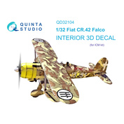 QD32104 Quinta Studio 1/32 3D Decal interior cabin Fiat CR.42 (ICM)