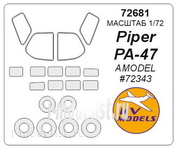 72681 KV Models 1/72 Piper Pa-47 + wheels masks