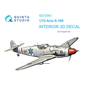 QD72063 Quinta Studio 1/72 3D Decal of the interior of the cabin Avia S-199 (Eduard)