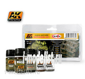 AK087 AK Interactive Набор для нанесения эффектов ENGINES AND METAL WEATHERING SET (везеринг двигателя и металла)