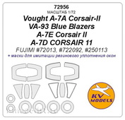 72956 KV Models 1/72 Маска для Vought A-7A Corsair-II VA-93 Blue Blazers / A-7E Corsair II / A-7D CORSAIR 11 (Fujimi #72013, #722092, #250113) + маски на диски и колеса