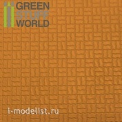 1115 Green Stuff World Пластиковый лист с текстурой изогнутые смещения А4 2х5 мм / ABS Plasticard - OFFSET CURVED Textured Sheet - A4
