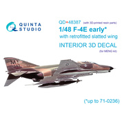 QD+48387 Quinta Studio 1/48 3D Декаль интерьера кабины F-4E early с установленным предкрылком крыла (Meng) (с 3D деталями)