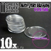 9294 Green Stuff World Акриловое основание, круглое, 40 мм - прозрачное / Acrylic Bases - Round 40 mm CLEAR