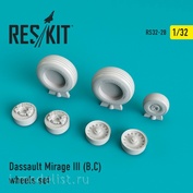RS32-0028 RESKIT 1/32 Resin wheels Mirage III (B,C) 
