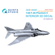 QDS+48490 Quinta Studio 1/48 3D Декаль интерьера для F-4S Phantom II (Academy) (малая версия) (с 3D-печатными деталями)