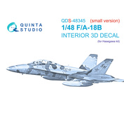 QDS-48345 Quinta Studio 1/48 3D Декаль интерьера кабины F/A-18B (Hasegawa) (Малая версия)