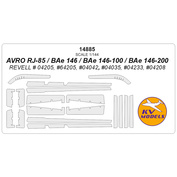 14885 KV Models 1/144 AVRO RJ-85 / BAe 146 / BAe 146-100 / BAe 146-200 (REVELL # 04205, #64205, #04042, #04035, #04233, #04208)