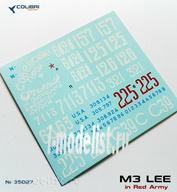 35027 ColibriDecals 1/35 Decal for M3 Lee in red Army.  Part I