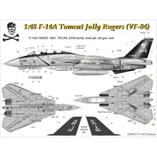 UR4821 UpRise 1/48 Декали для F-14A Tomcat VF-84 Jolly Rogers Low-Viz, с тех. надписями