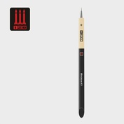 К1-0 128 Кисть Миниатюра / колонок / круглая 0 / ручка скошенная утолщенная с черным матовым кончиком / белая обойма