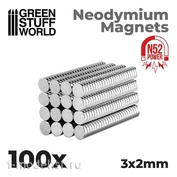 9264 Green Stuff World Неодимовые магниты 3 x 2 мм (100 шт.) (N52) / Neodymium Magnets 3x2mm - 100 units (N52)