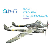 QD72052 Quinta Studio 1/72 3D Декаль интерьера кабины Fw 189A (ICM)