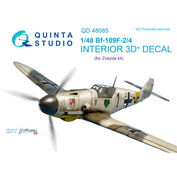 QD48085 Quinta Studio 1/48 3D Cabin Interior Decals Bf 109F-2/F-4 (Zvezda)