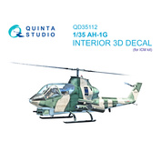 QD35112 Quinta Studio 1/35 3D Декаль интерьера кабины AH-1G Cobra (ICM) 