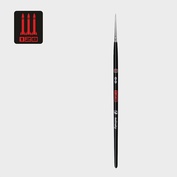 128101У5-00 128 Кисть колонок / круглая укороченная 00 / ручка коротк. черная матовая / белая обойма