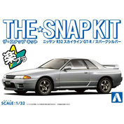 06356 Aoshima 1/32 Nissan R32 Skyline GT-R Car - Bright Silver (The Snap Kit)