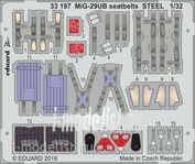 33197 Eduard 1/32 Фототравление для MiGG-29UB seatbelts STEEL