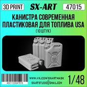 47015 SX-Art 1/48 Канистра современная пластиковая для топлива USA (10 шт)