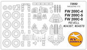 72692 KV Models 1/72 Набор окрасочных масок для FW 200C-4 / C-5 / C-8  + маски на диски и колеса