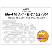 48080 KV Models 1/48 Me-410 A-1 / B-2 / U2 / R4 (MENG #LS-001, #LS-003, #LS004) + masks for rims and wheels