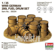 56004 Vulcan 1/35 German 200L Fuel Drum Set