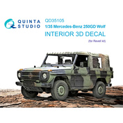 QD35105 Quinta Studio 1/35 3D Декаль интерьера кабины Mercedes-Benz 250GD Wolf (Revell)