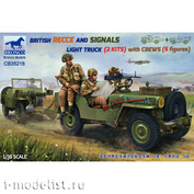 CB35218 Bronco 1/35 Scale Model British Recce And Signals Jeeps with Crew