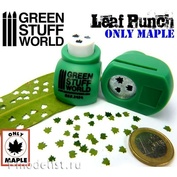 1414 Green Stuff World Инструмент для создания листьев клёна, средний зелёный / Miniature Leaf Punch MEDIUM GREEN