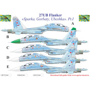UR72244 SUNRISE 1/72 Decal for Dry-27UB Flanker, without those. inscriptions
