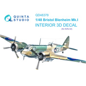 QD48378 Quinta Studio 1/48 3D Декаль интерьера кабины Bristol Blenheim Mk.I (Airfix)