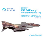 QD48387 Quinta Studio 1/48 3D Декаль интерьера кабины F-4E early с установленным предкрылком крыла (Meng)