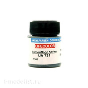 UA731 LifeColor Краска акриловая DIRTY BLACK