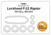 72961 KV Models 1/72 Окрасочные маски для  Lockheed F-22 Raptor + маски на диски и колеса