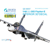 QD48057 Quinta Studio 1/48 3D interior Decal for su-35C cabin (for GWH model)