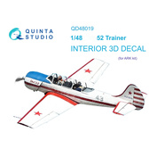 QD48019 Quinta Studio 1/48 3D Декаль интерьера кабины Yakovlev-52 (ARK)