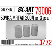 79006 SX-Art 1/72 Crumpled barrels 200 L type 3 (12 pcs.)