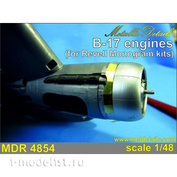 MDR4854 Metallic Details 1/48 Набор дополнений для B-17. Двигатели