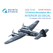 QDS-72196 Quinta Studio 1/72 3D Декаль интерьера кабины Bristol Beaufighter Mk.I (Hasegawa/MPM/Hobby2000) (малая версия)