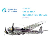 QD48366 Quinta Studio 1/48 3D Декаль интерьера кабины Ju 88A-4 (ICM)