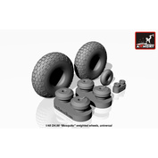 AW48402 Armory 1/48 Wheels for DH. 98 Mosquito staggered aircraft, loaded