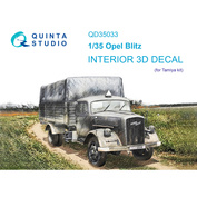 QD35033 Quinta Studio 1/35 3D Декаль интерьера кабины Opel Blitz (Tamiya)